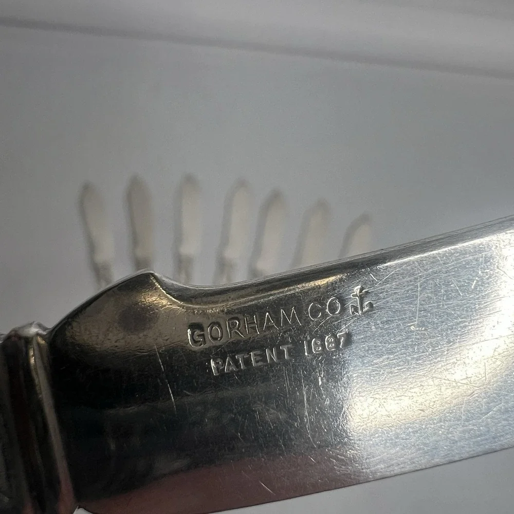 Gorham Silver Silverplate 1888 ROYAL Flat Handle Master Butter Knife Set 8 GSROY